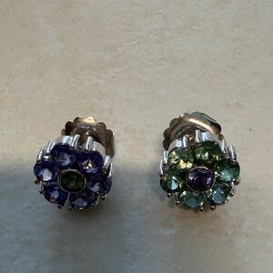 Elegant Silver Floral Stud Earrings